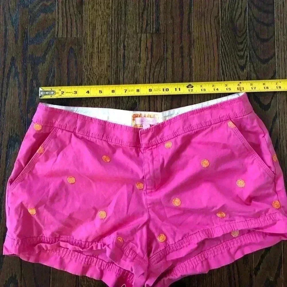 Lilly Pulitzer Women's 14 Pink Embroidered Cotton 3” Inseam Mid-Rise Shorts - Picture 4 of 12